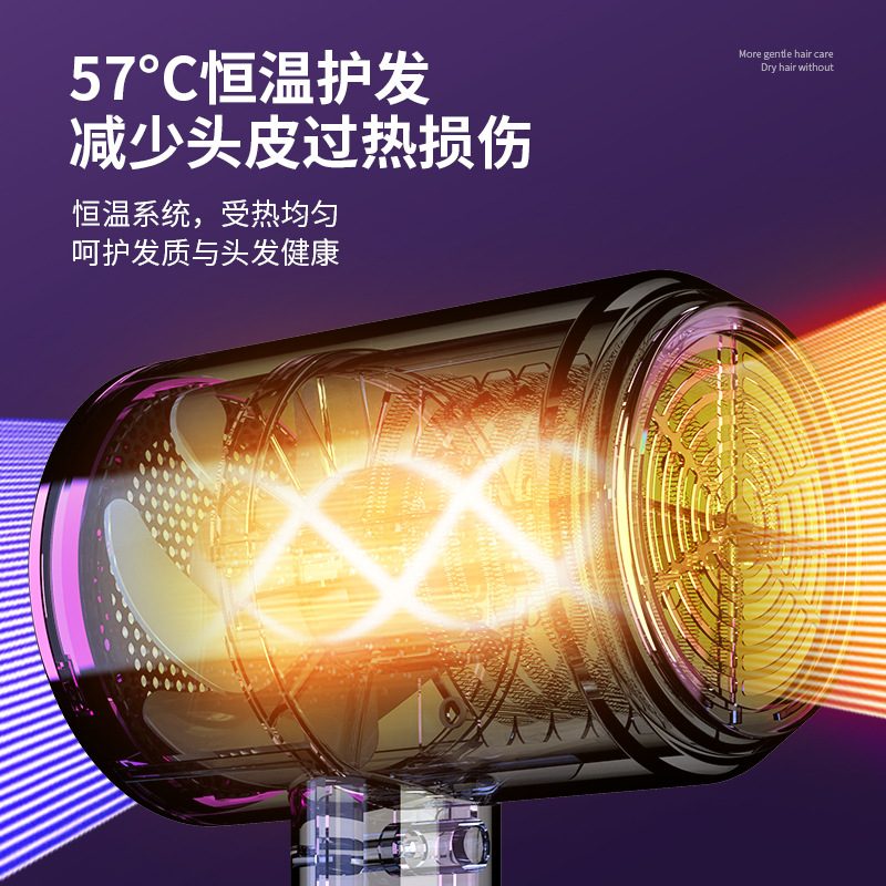 Internet Celebrity T-Type Hammer Household Electric Blower Heating and Cooling Air Red Gradient Portable Hair Dryer Blue Light Anion Generation Factory