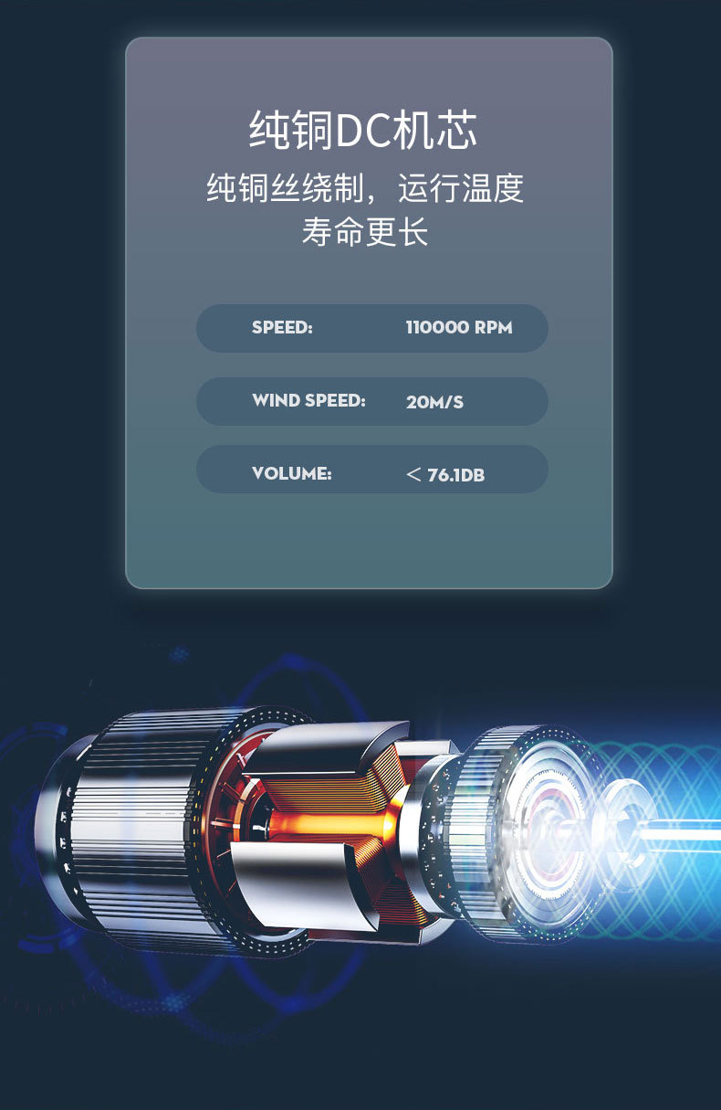 Internet Celebrity T-Type Hammer Household Electric Blower Heating and Cooling Air Red Gradient Portable Hair Dryer Blue Light Anion Generation Factory