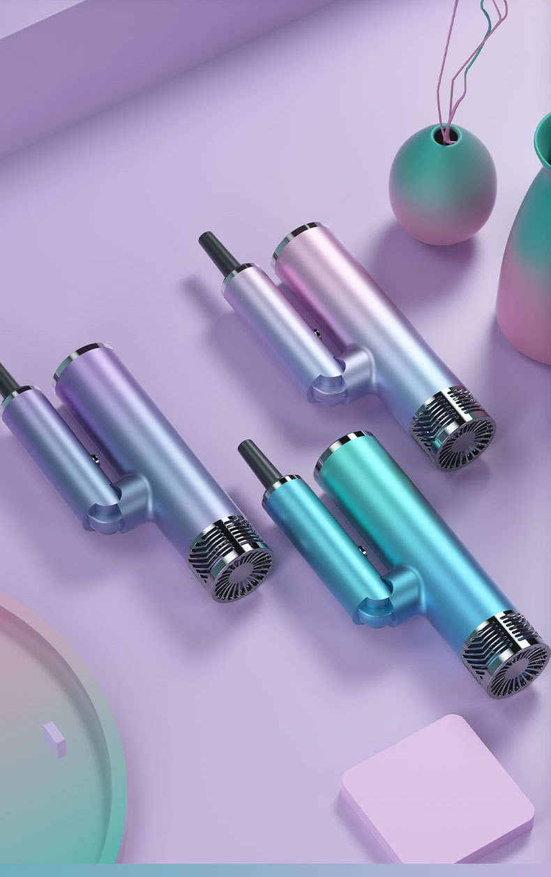 Internet Celebrity T-Type Hammer Household Electric Blower Heating and Cooling Air Red Gradient Portable Hair Dryer Blue Light Anion Generation Factory