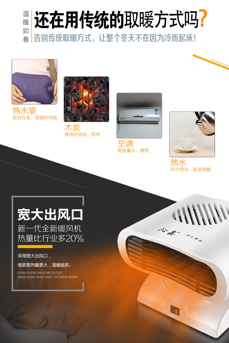 Mini Shaking Head Miniature Small Air Conditioning Warm Air Blower Cold and Warm Dual-Use Small Air Conditioning Gift Heater Wholesale