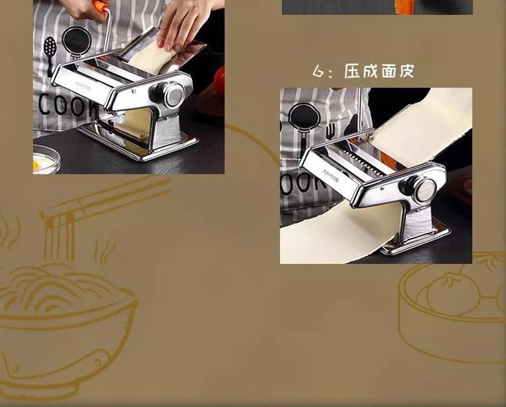 Factory Direct Sales Three-Knife Noodle Press Hand-Operated Household Noodle Press Manual Noddle-Made Machine Pressure Noodle Noodle Maker Dumpling Wrapper Factory Direct Sales Three-Knife Noodle Press Hand-Operated Household Noodle Press Manual Noddle-Made Machine Pressure Noodle Noodle Maker Dumpling Wrapper