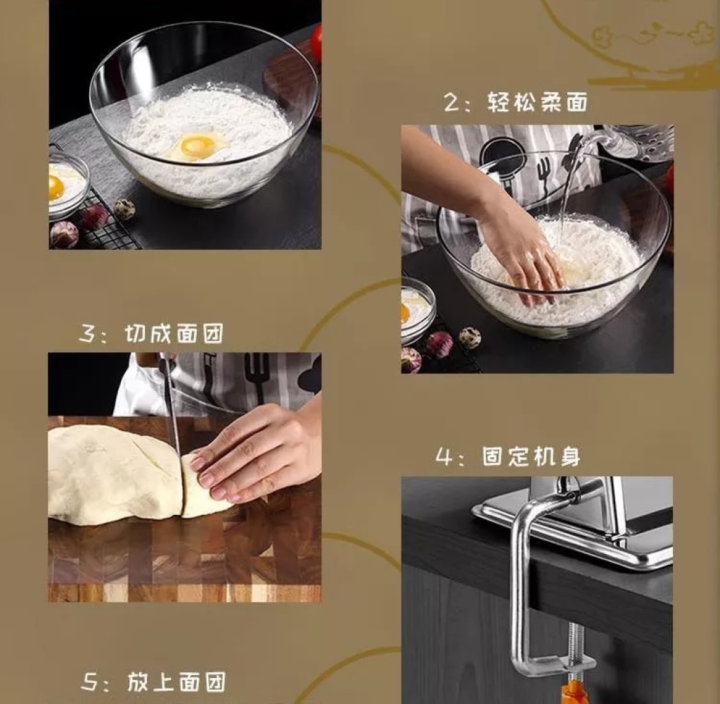 Factory Direct Sales Three-Knife Noodle Press Hand-Operated Household Noodle Press Manual Noddle-Made Machine Pressure Noodle Noodle Maker Dumpling Wrapper Factory Direct Sales Three-Knife Noodle Press Hand-Operated Household Noodle Press Manual Noddle-Made Machine Pressure Noodle Noodle Maker Dumpling Wrapper