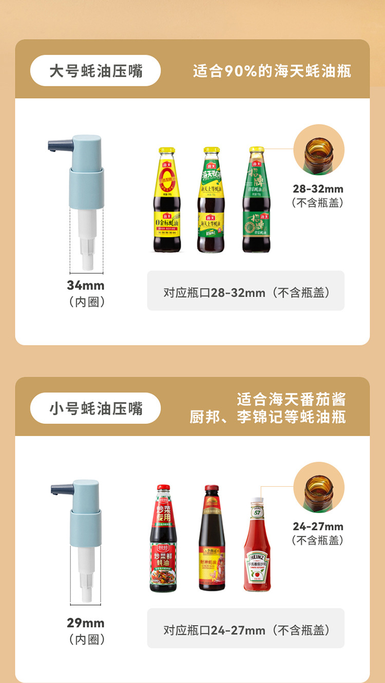 Household Oyster Sauce Pressing Utensil Food Grade Kitchen Press Nozzle Nozzle Tomato Sauce Pump Head Squeezing Machine Oyster Sauce Nozzle Large and Small Size Household Oyster Sauce Pressing Utensil Food Grade Kitchen Press Nozzle Nozzle Tomato Sauce Pump Head Squeezing Machine Oyster Sauce Nozzle Large and Small Size