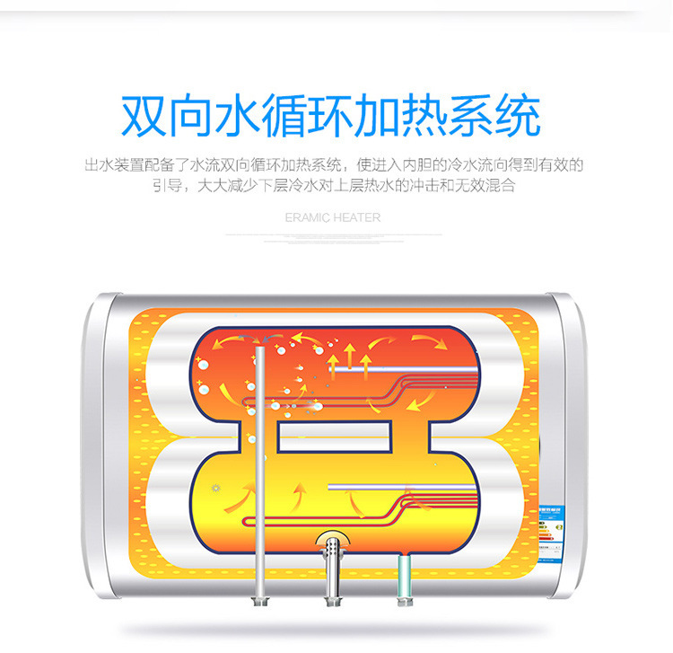 Wholesale Household Electric Water Heater Water Storage Type Demand Water Heaters Smart round Barrel Flat Barrel Energy Saving Frequency Conversion Bath Machine