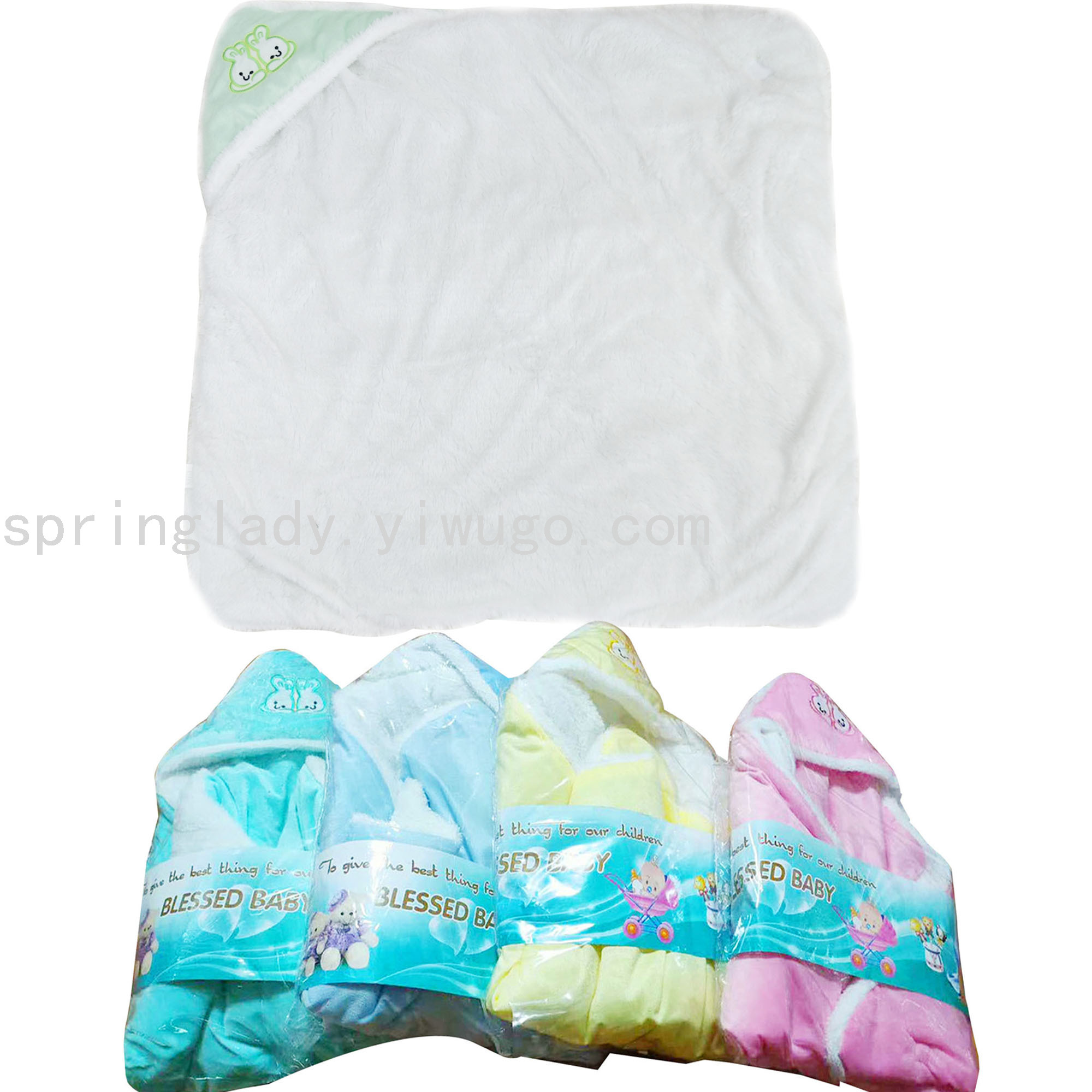 Factory Direct Sales Super Soft High-Quality White Baby Baby&#039;s Blanket Hug Blanket Fluffy Baby Anti-Kick Quilt SPRING LADY