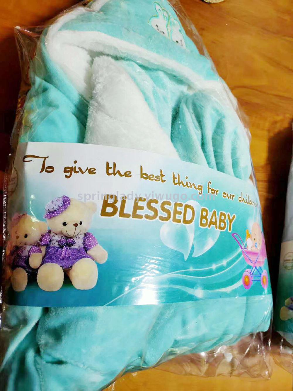 Factory Direct Sales Super Soft High-Quality White Baby Baby's Blanket Hug Blanket Fluffy Baby Anti-Kick Quilt SPRING LADY