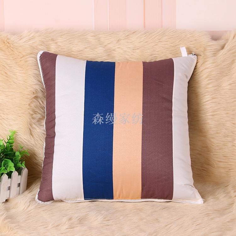 Chemical Fiber Throw Pillows Quilt Plaid & Printed Lumbar Support Pillow Mat Car Air Conditioner Quilt Factory Direct Sales