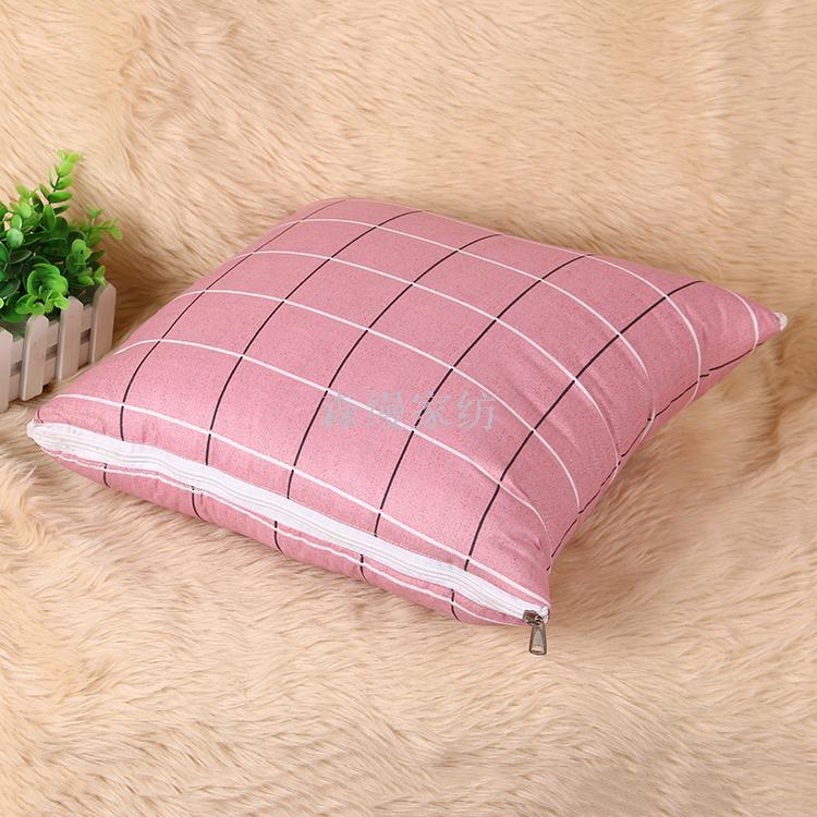 Chemical Fiber Throw Pillows Quilt Plaid & Printed Lumbar Support Pillow Mat Car Air Conditioner Quilt Factory Direct Sales