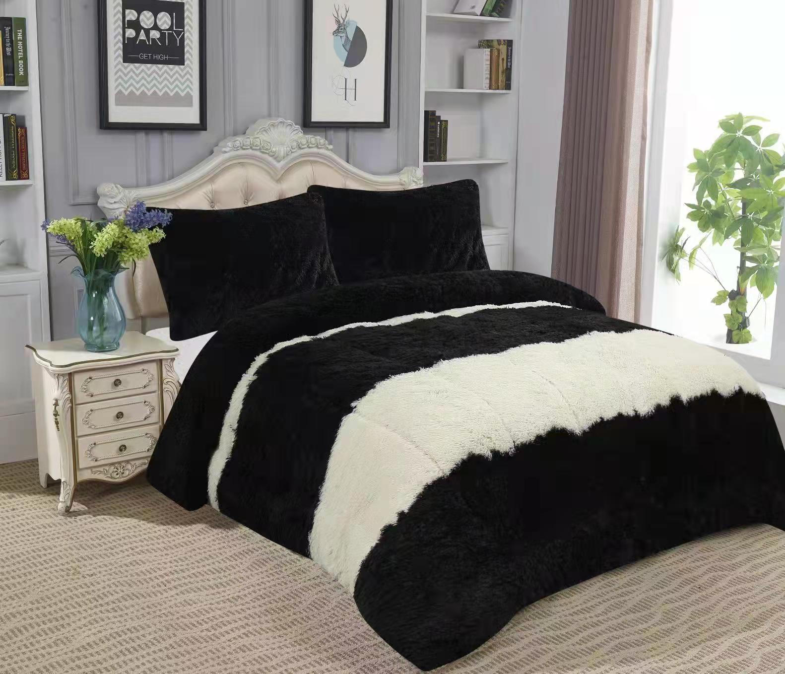 Cross-Border Amazon Quilt Cover Three-Piece Plush Winter Quilt Four-Piece South American Bedding Foreign Trade Quilt Velvet Blanket