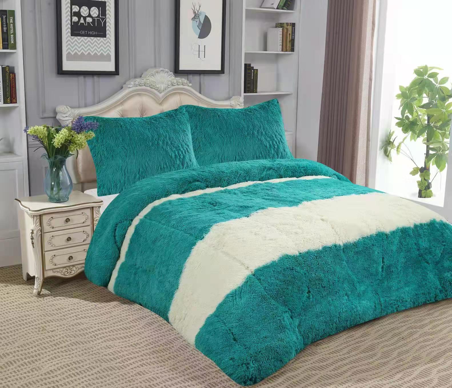 Cross-Border Amazon Quilt Cover Three-Piece Plush Winter Quilt Four-Piece South American Bedding Foreign Trade Quilt Velvet Blanket