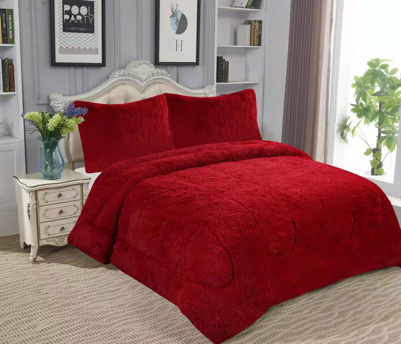 Cross-Border Amazon Quilt Cover Three-Piece Plush Winter Quilt Four-Piece South American Bedding Foreign Trade Quilt Velvet Blanket