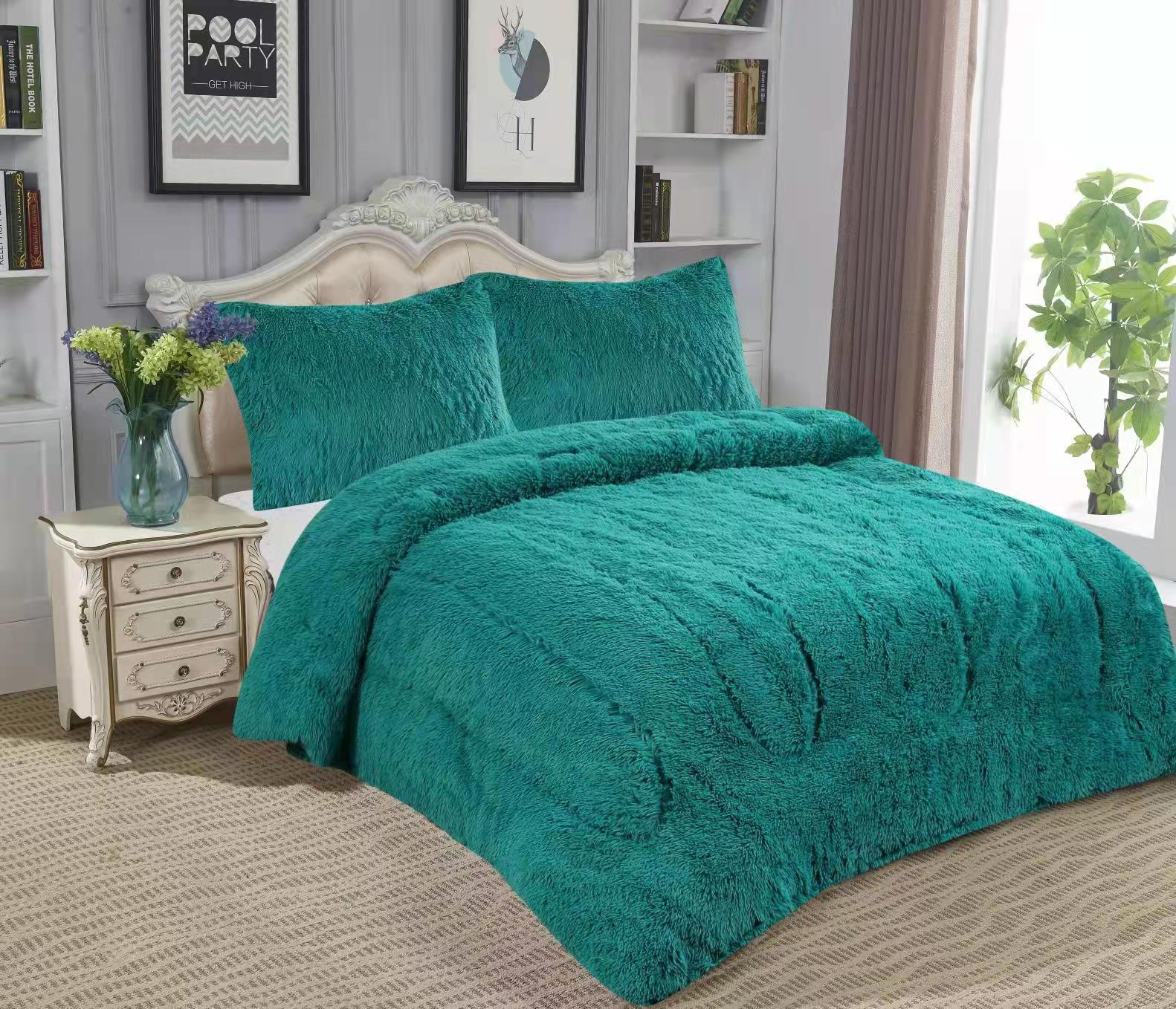 Cross-Border Amazon Quilt Cover Three-Piece Plush Winter Quilt Four-Piece South American Bedding Foreign Trade Quilt Velvet Blanket