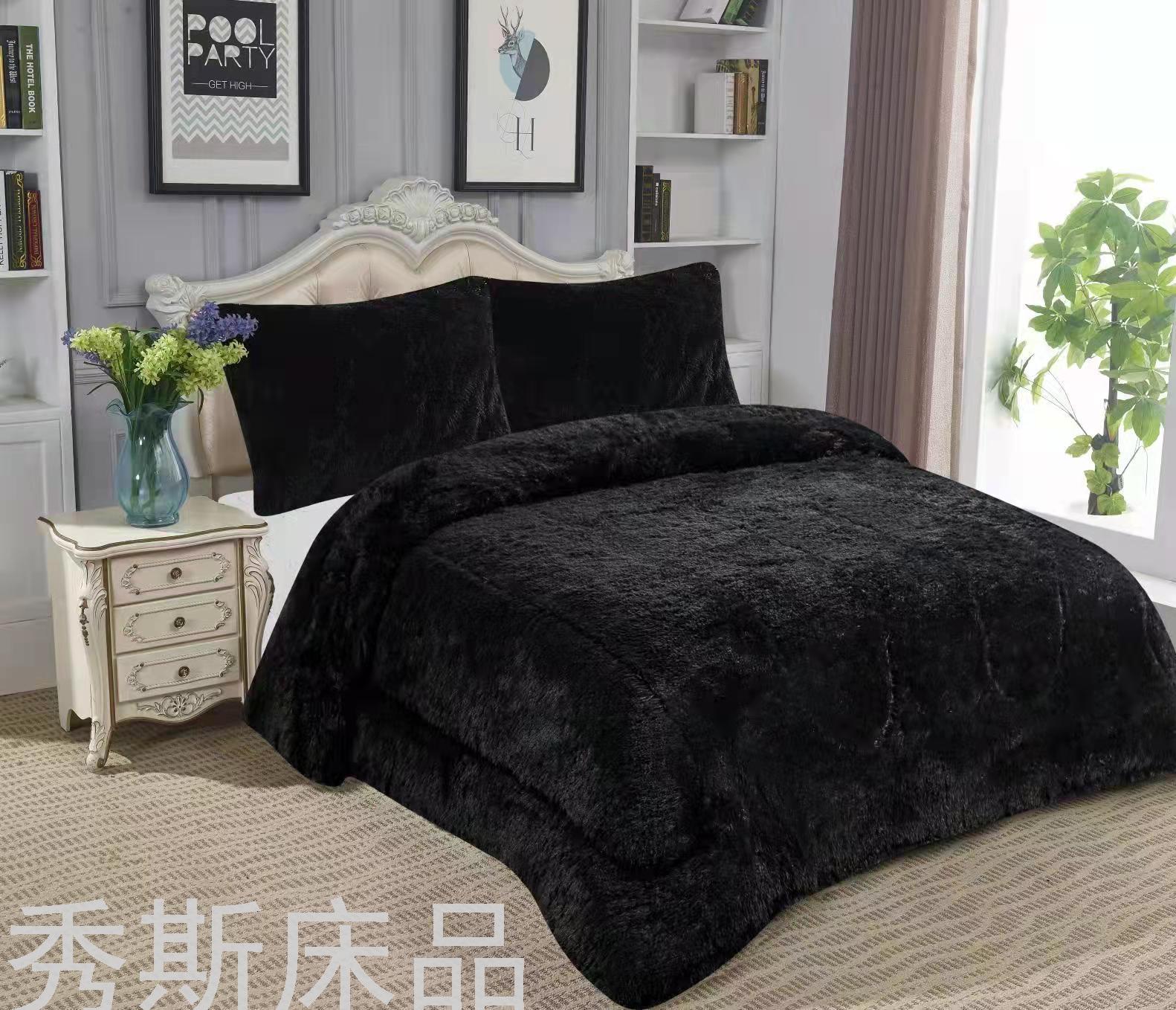 Cross-Border Amazon Quilt Cover Three-Piece Plush Winter Quilt Four-Piece South American Bedding Foreign Trade Quilt Velvet Blanket