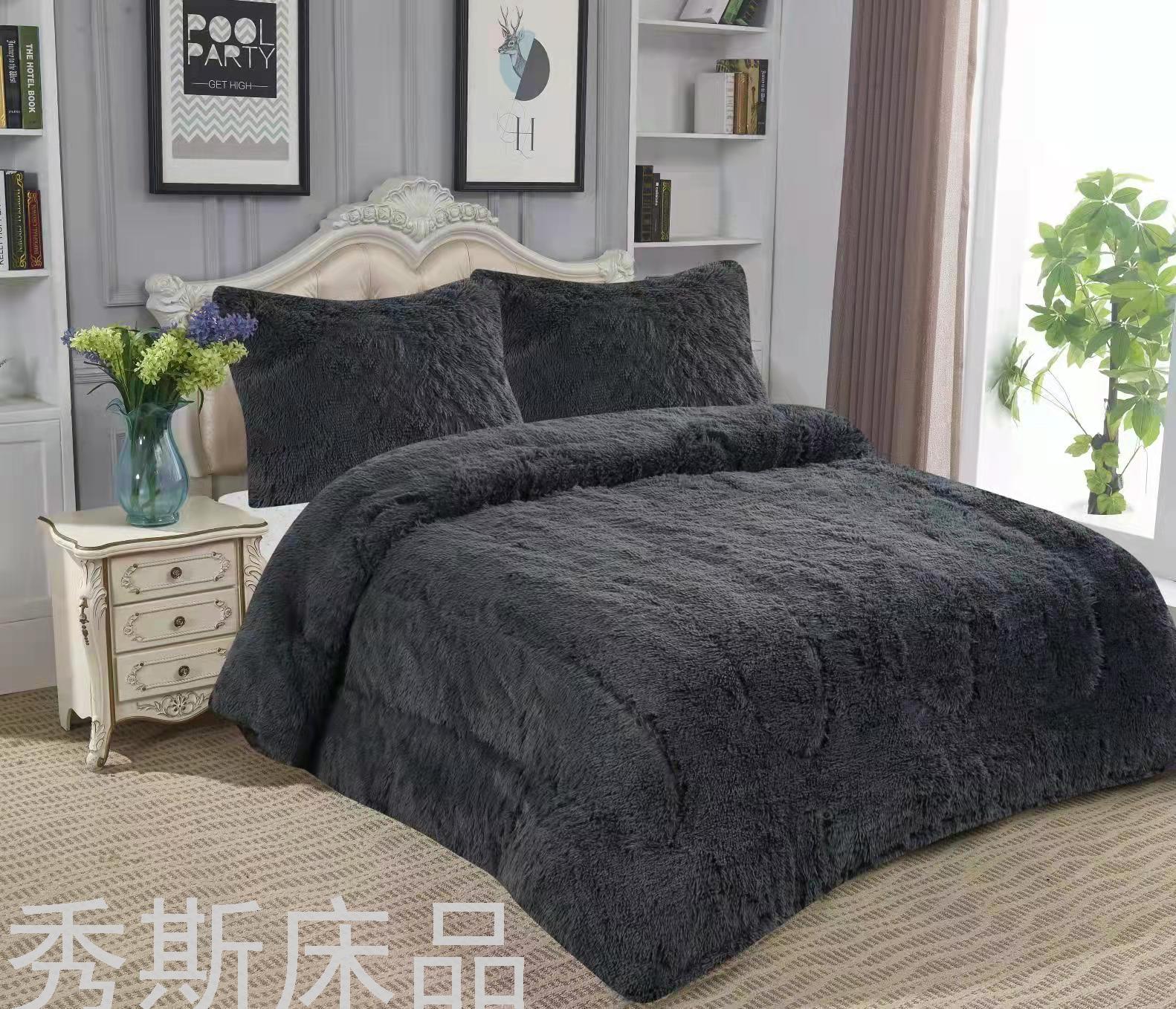 Cross-Border Amazon Quilt Cover Three-Piece Plush Winter Quilt Four-Piece South American Bedding Foreign Trade Quilt Velvet Blanket
