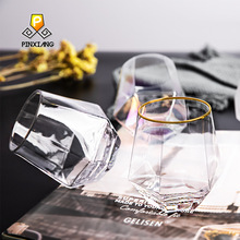  European-Style Vintage Embossed Phnom Penh Taiyanghua Glass Cup Restaurant Milk Tea Shop Cold Drink Juice Cup