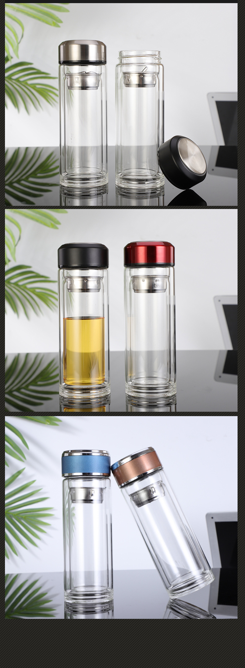 Wholesale Glass Cup Gift Double Creative Glass Men and Women Business Portable Tea Cup Wholesale Glass Cup Gift Double Creative Glass Men and Women Business Portable Tea Cup