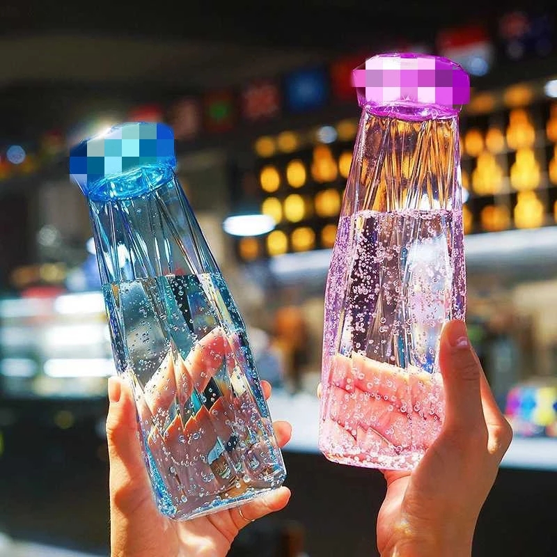 Korean Version of Instagram Lovers Cup Diamond Cup to push the small gift Cup Customized Logo Glass Cup Printing Creative Water Cup