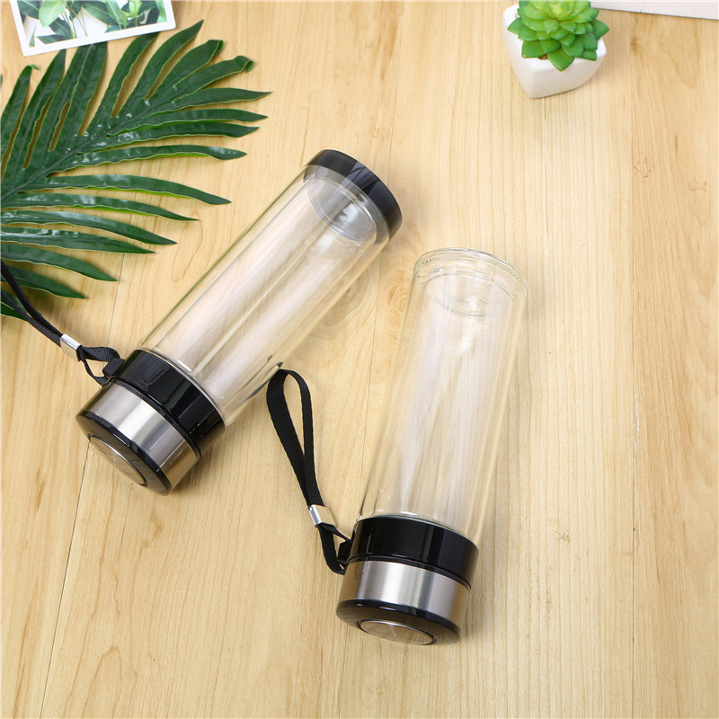 Portable Glass Double Layer Thick and High Temperature Resistant Tea Brewing Cup Large Capacity Office Cup Sports Cup Car Tea Cup