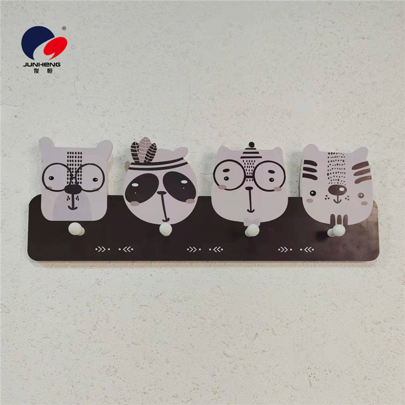 INS Nordic Style Creative Home Wood Plastic Hat-and-Coat Hook Cartoon Animal Wall-Mounting Decoration Children's Room Wall Decoration Pendant