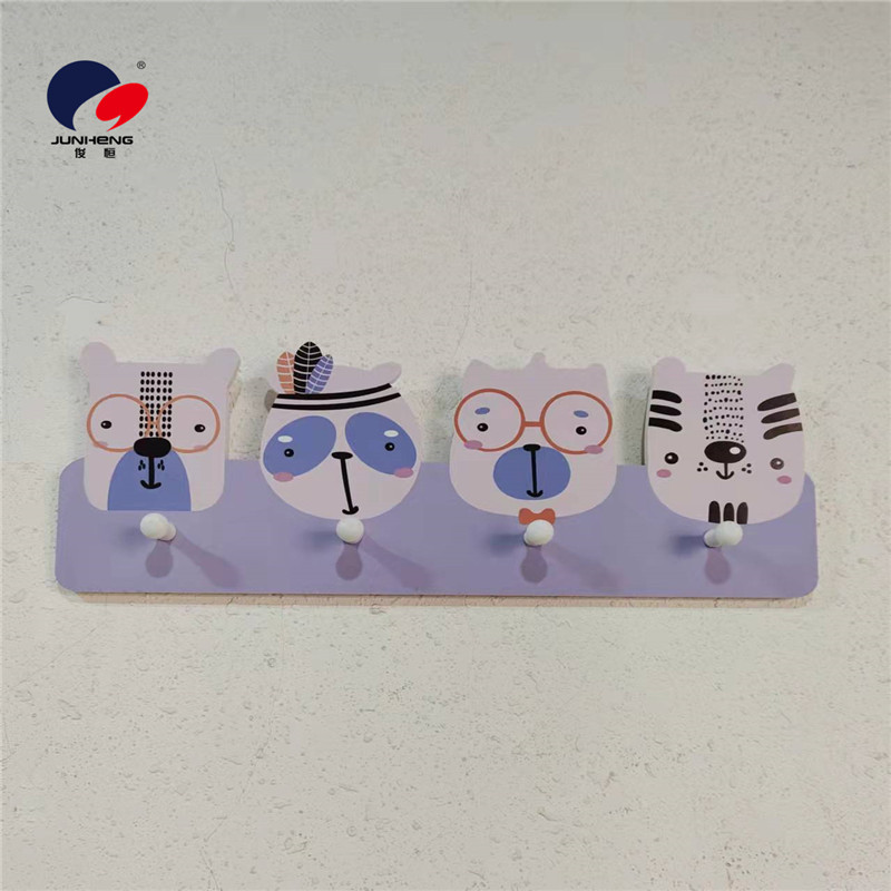 INS Nordic Style Creative Home Wood Plastic Hat-and-Coat Hook Cartoon Animal Wall-Mounting Decoration Children's Room Wall Decoration Pendant