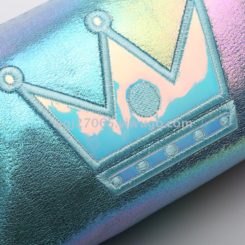 Foreign trade hot-selling crackle prince bag dazzle color cloth art cosmetic bag crown portable storage bag has copyright patent