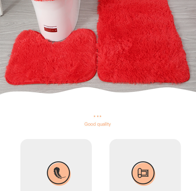 Cross-Border Hair Generation Toilet Bathroom Toilet Bathtub Nordic Style Floor Mat PVC Non-Slip Mat Three-Piece Silk Wool Carpet Cross-Border Hair Generation Toilet Bathroom Toilet Bathtub Nordic Style Floor Mat PVC Non-Slip Mat Three-Piece Silk Wool Carpet
