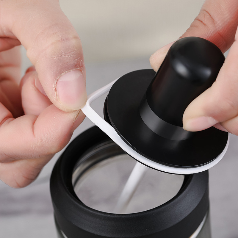 Integrated Seasoning Jar Glass Seasoning Box Seasoning Bottle Seasoning Bottle Stainless Steel Seasoning Jar Seasoning Box Oil Pot