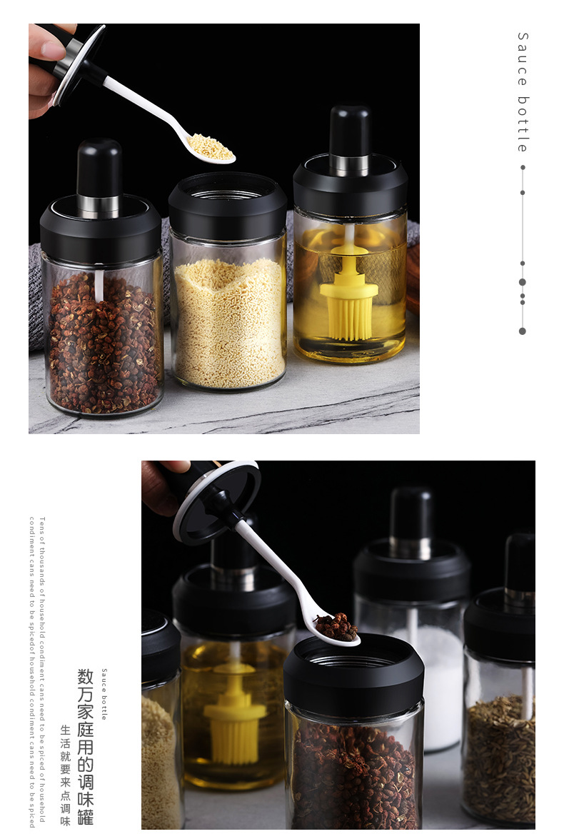 Integrated Seasoning Jar Glass Seasoning Box Seasoning Bottle Seasoning Bottle Stainless Steel Seasoning Jar Seasoning Box Oil Pot Integrated Seasoning Jar Glass Seasoning Box Seasoning Bottle Seasoning Bottle Stainless Steel Seasoning Jar Seasoning Box Oil Pot