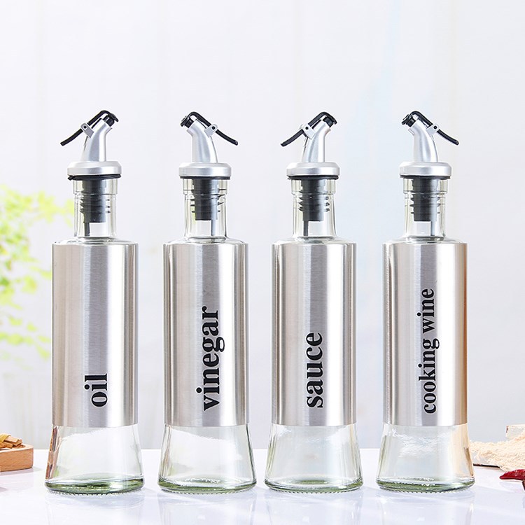 Manufacturers direct creative glass oil control bottle leakproof oil can soy sauce vinegar bottle seasoning bottle kitchen supplies custom LOGO