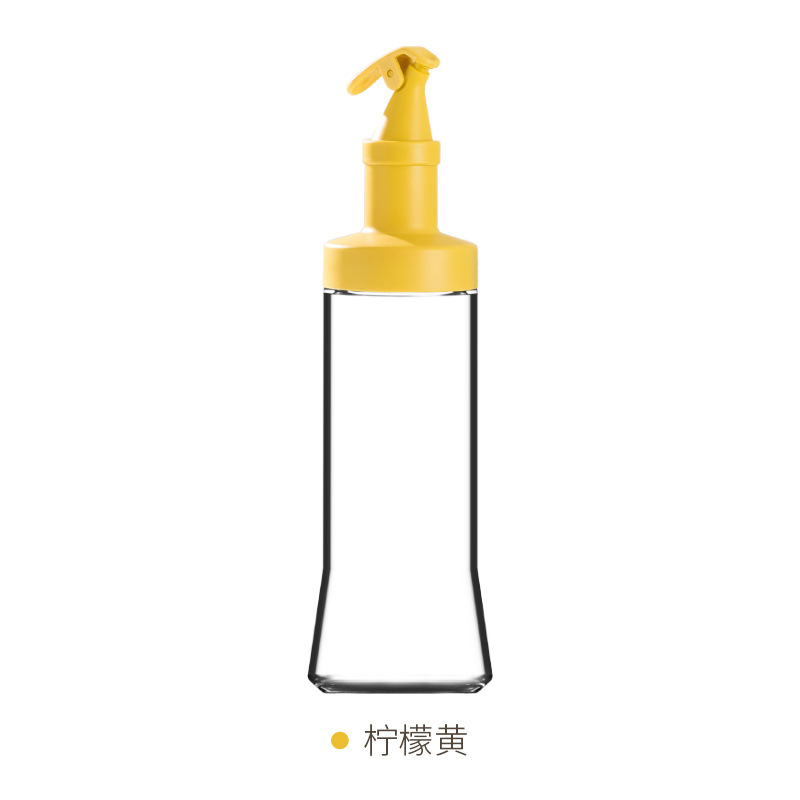 Large Diameter Press Open Cover Glass Seasoning Bottle Kitchen Oiler Oil &amp; Vinegar Bottle Multi-Purpose Soy Sauce Bottle New Spice Jar