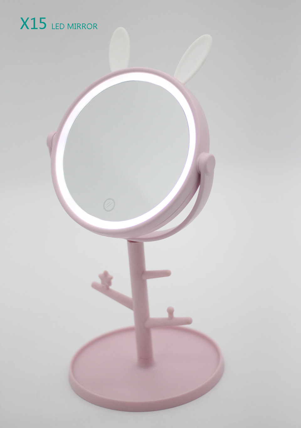 Creative Desktop Storage Led Make-up Mirror Rabbit Ears USB Charging Touch Dressing Mirror Desktop Beauty Mirror with Light Creative Desktop Storage Led Make-up Mirror Rabbit Ears USB Charging Touch Dressing Mirror Desktop Beauty Mirror with Light