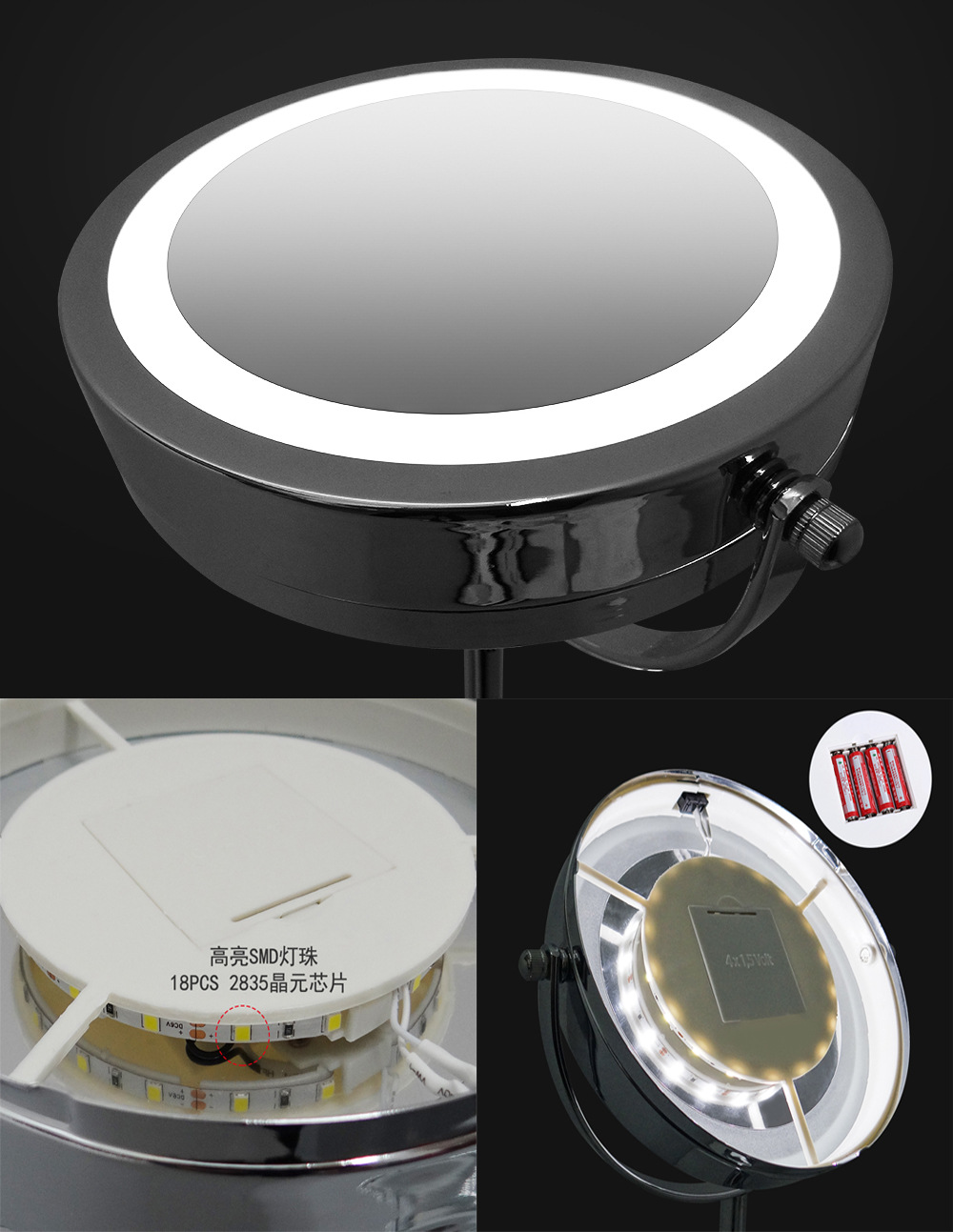 Desktop Gift Mirror Led Make-up Mirror Double Mirror 5 Times Magnification Desktop Makeup Mirror with Light 7 Inch LED Dressing Mirror Desktop Gift Mirror Led Make-up Mirror Double Mirror 5 Times Magnification Desktop Makeup Mirror with Light 7 Inch LED Dressing Mirror