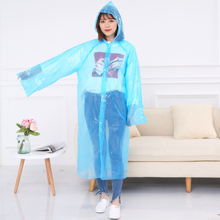 Korean Style Disposable Children's Raincoat Thickened Collar Drawstring Sleeves Elastic Outdoor Children Pupil Raincoat Wholesale