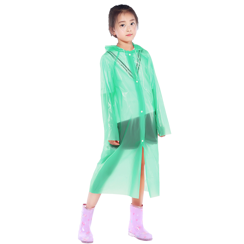 Yiwang Brand Yiwu Factory Direct Sales Factory Shop Button PEVA Children&#039;s Outdoor Travel Thickened Disposable Raincoat