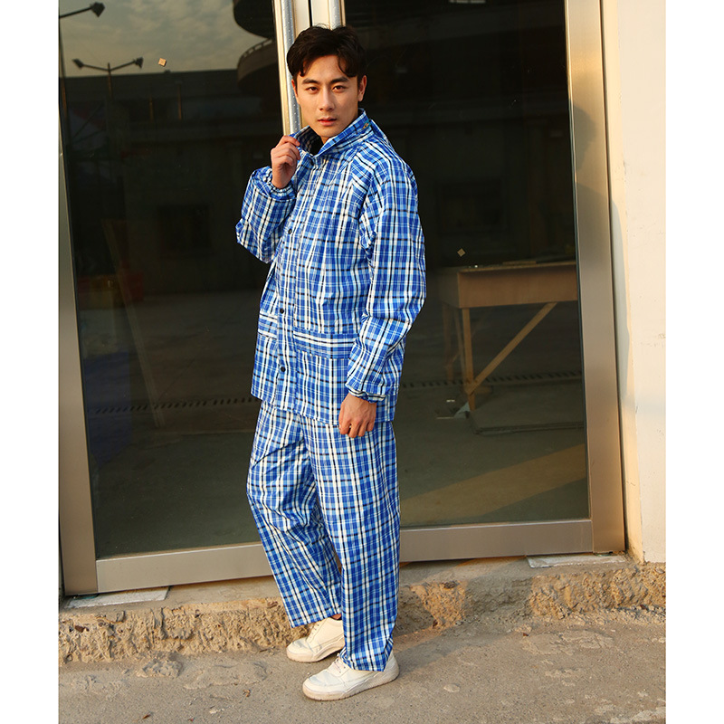 Foreign trade creative new products adult rainwear striped plaid raincoat fashion waterproof suit manufacturers wholesale
