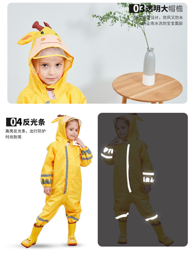 Cross-Border Supply Stereo Boy Baby Child Conjoined Raincoat Girl Lightweight Hooded Child Poncho Cross-Border Supply Stereo Boy Baby Child Conjoined Raincoat Girl Lightweight Hooded Child Poncho
