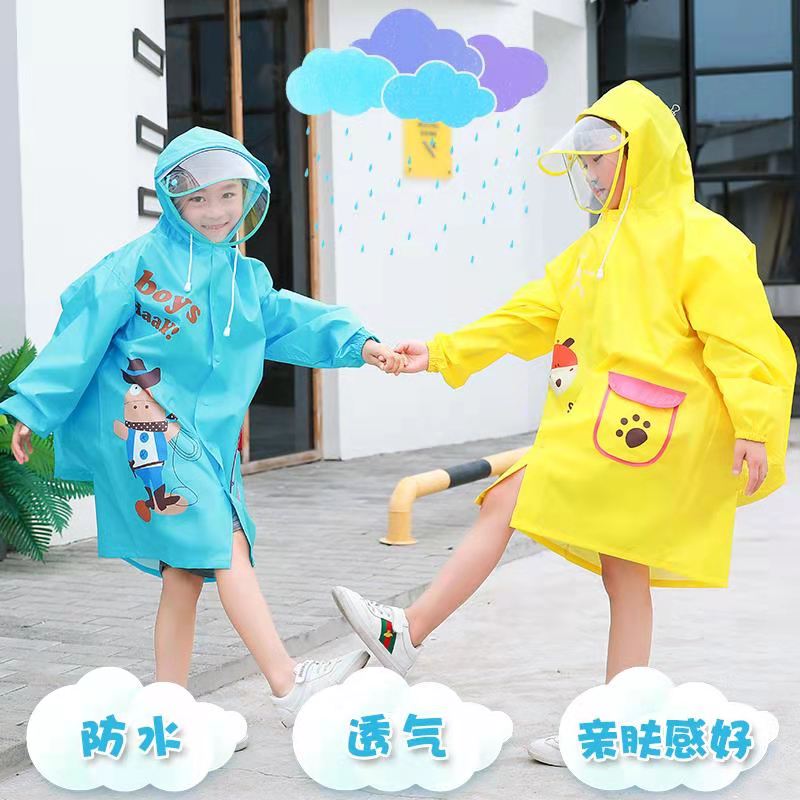 Factory Children&#039;s Raincoat Children&#039;s Poncho Polyester Fabric Student Outdoor Backpack Raincoat Suit Hiking Rain Gear