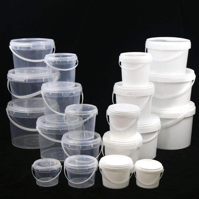Factory Plastic Bucket Transparent Storage Bucket Packing Case Pp round Barrel Small Bucket with Lid Bucket Bucket Chemical Bucket