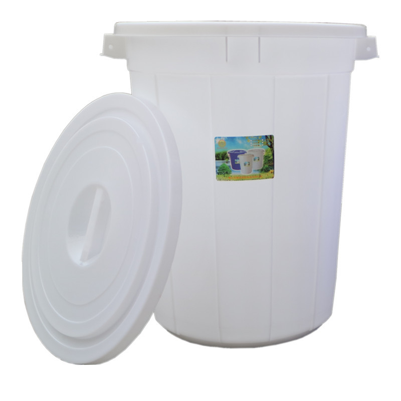 Round with Lid Plastic Bucket Brewing Fermentation Household Water Bucket Thickened 200L Big White Bucket Industrial Trash Can