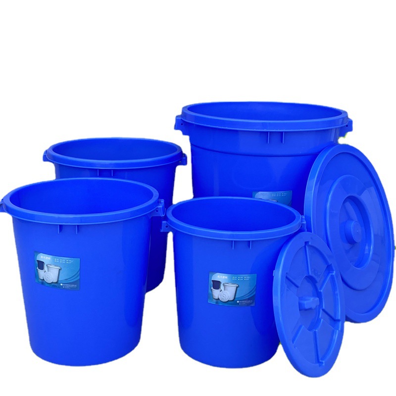 Round with Lid Plastic Bucket Brewing Fermentation Household Water Bucket Thickened 200L Big White Bucket Industrial Trash Can
