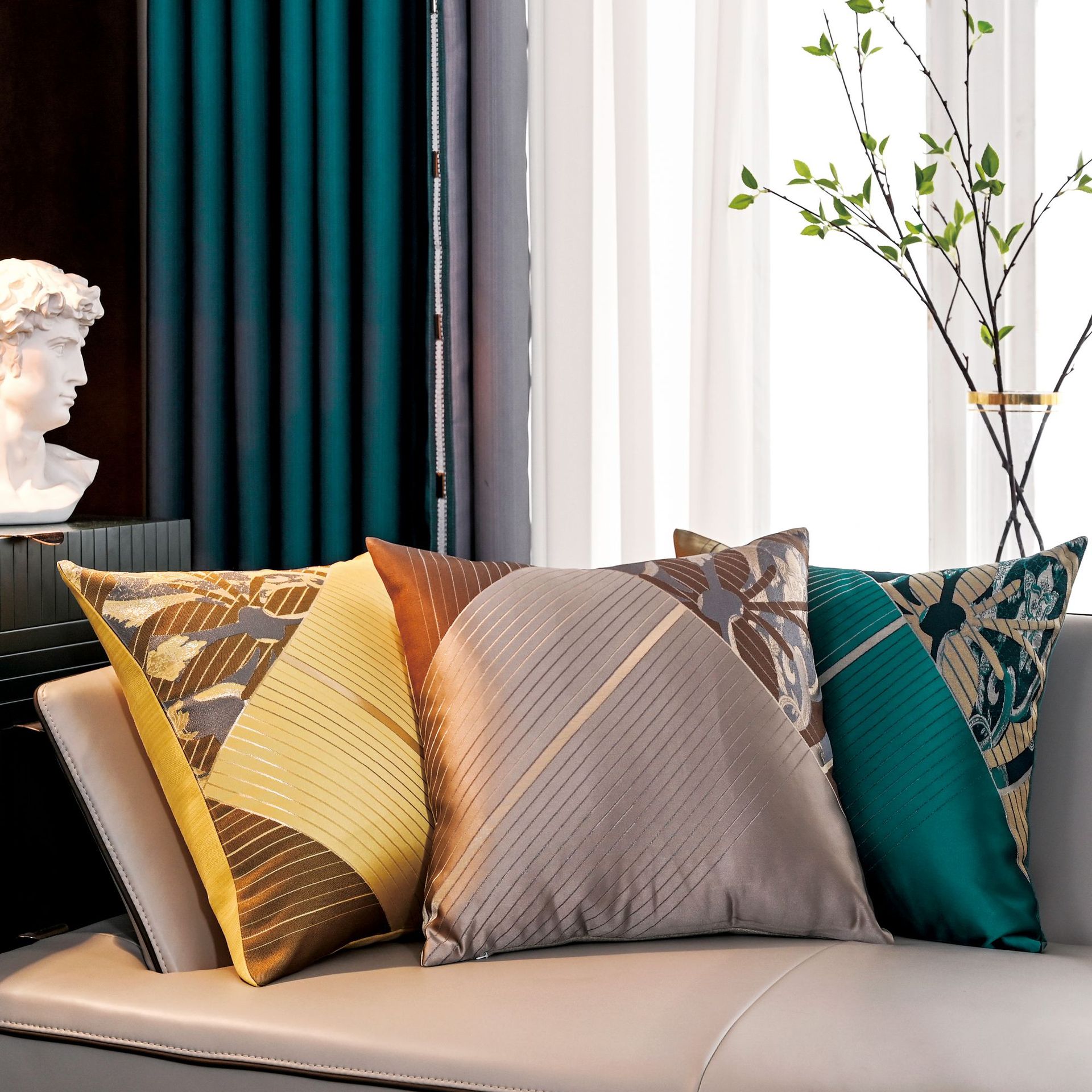 Factory Direct Supply High-End Stitching High-Precision Jacquard Pillow Home Soft Decoration Hall Sofa Cushion Pillow Case