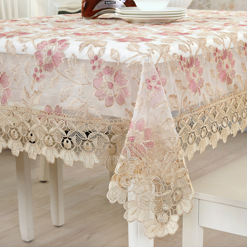 Factory Direct Sales European Table Cloth Idyllic Coffee Table Tablecloth Korean Style Lace Fabric TV Refrigerator Air Conditioner Cover