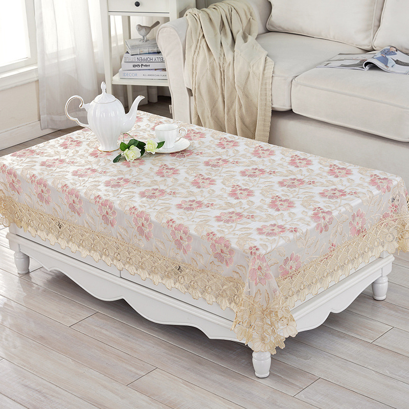 Factory Direct Sales European Table Cloth Idyllic Coffee Table Tablecloth Korean Style Lace Fabric TV Refrigerator Air Conditioner Cover
