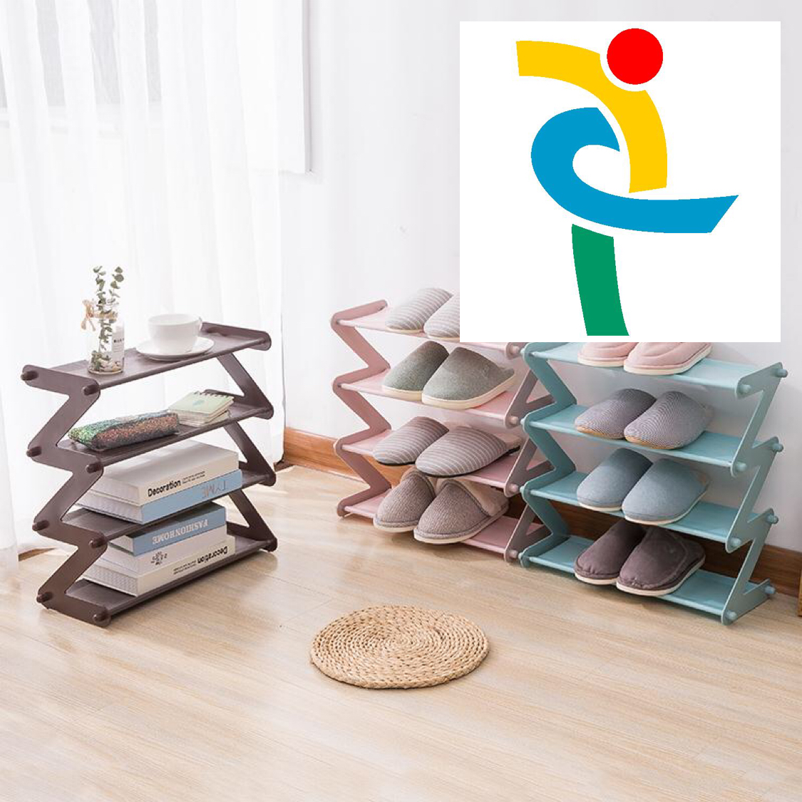 Z-Type Simple Multilayer Small Size Shoe Rack Home Dormitory Shoe Cabinet Stainless Steel Storage Rack Multi-Functional Storage Rack