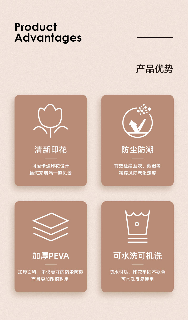 New Fan Dust Cover Full Wrap Zip-Free Floor Fan Cover Air Conditioner Cover New Fan Dust Cover Full Wrap Zip-Free Floor Fan Cover Air Conditioner Cover