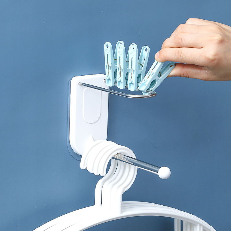 Coat hanger storage appliance non - perforating stainless steel hook multifunctional household wall hanging