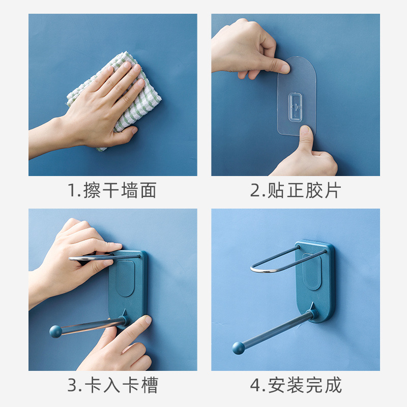 Coat hanger storage appliance non - perforating stainless steel hook multifunctional household wall hanging