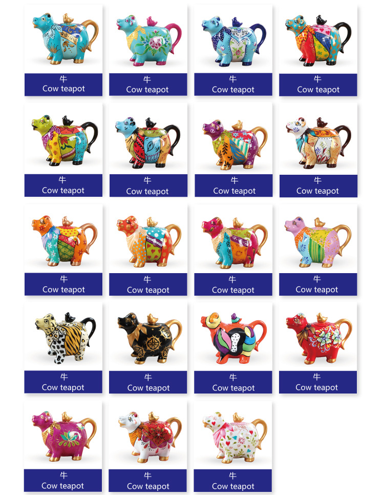 European and American Style Creative Porcelain American Country Style Floral Garden Cow Hand Painted Painted Ceramic Teapot Craft Ornaments European and American Style Creative Porcelain American Country Style Floral Garden Cow Hand Painted Painted Ceramic Teapot Craft Ornaments