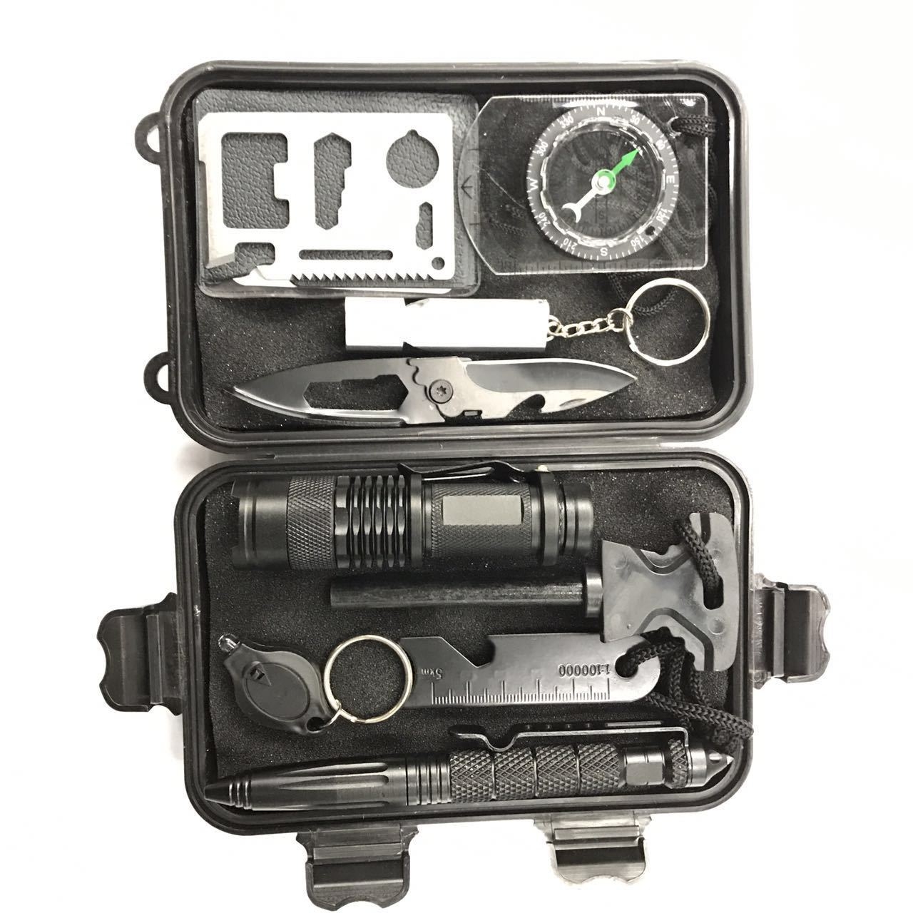 Travel &amp; Outdoor SOS Equipment Survival Treasure Box Tool Set Multifunctional Field Survival First Aid Box Emergency Supplies
