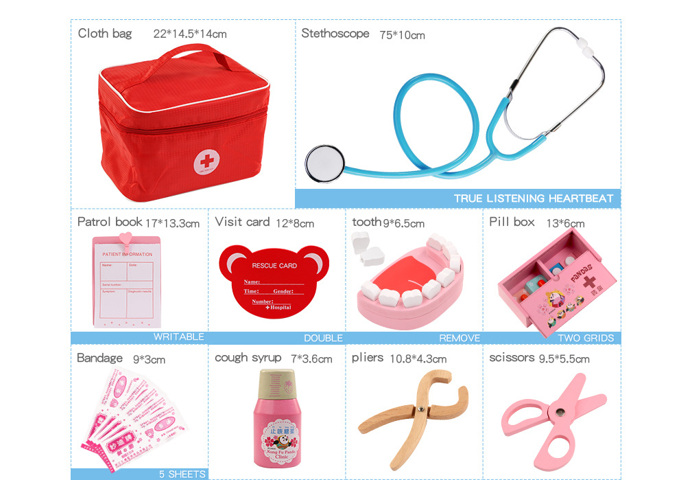Children Play House Doctor Toy Set Educational Simulation Cloth Bag Medicine Box Simulation Nurse Injection First-Aid Kit Children Play House Doctor Toy Set Educational Simulation Cloth Bag Medicine Box Simulation Nurse Injection First-Aid Kit